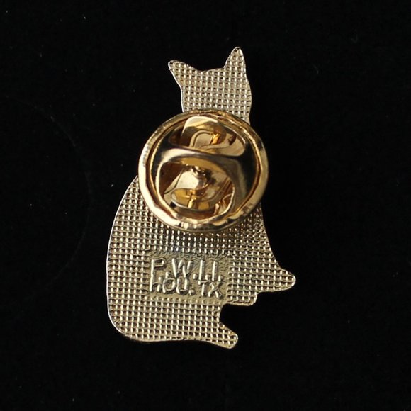 Cute but Angry Black Cat Gold Metal Hard Enamel Lapel Pin Badge by PWII - Picture 3 of 3